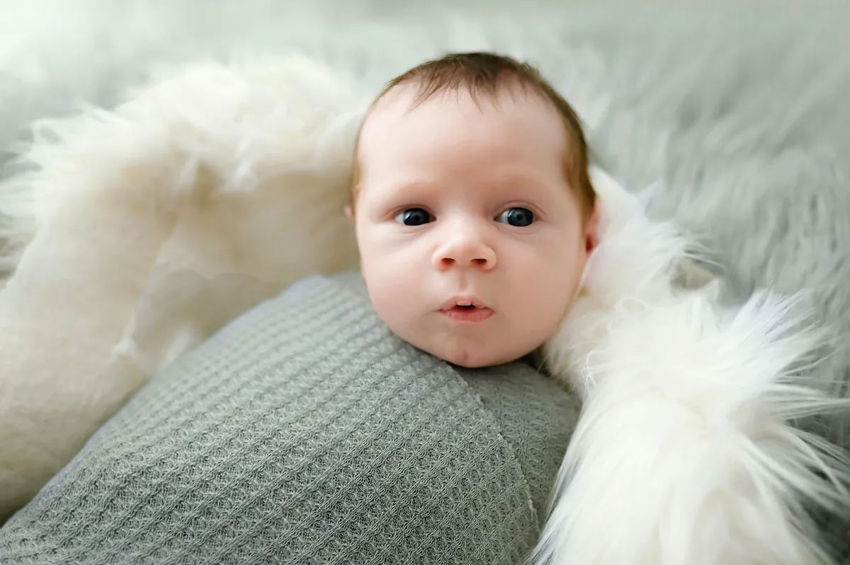 Wide awake newborn photoshoot on the South Shore near Plymouth MA by Caryn Scanlan Photography