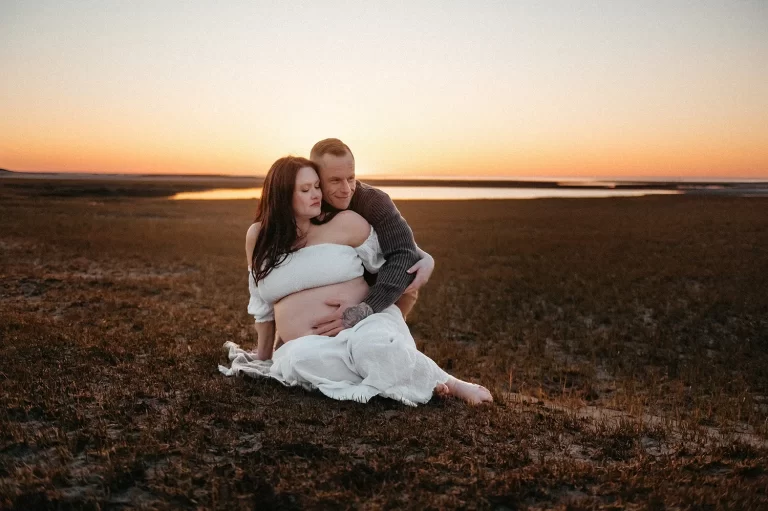 Caryn Scanlan Cape Cod Maternity photographer on the beach in brewster ma with a couple